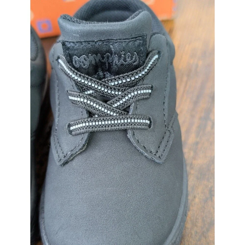 Oomphies Jace Boys Slip On Shoes Black Faux Leather Toddler Size 7C